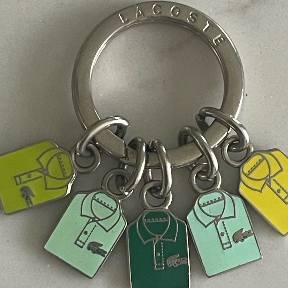 Lacoste Multi-Color Polo Shirt Charm Keyring - Mint, Green & Yellow - Picture 6 of 6
